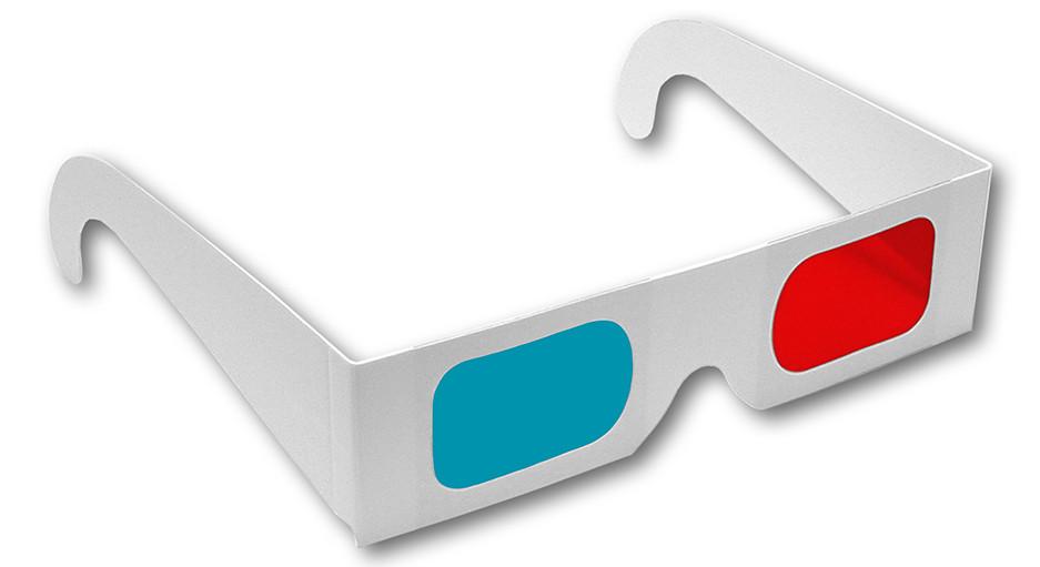 Red-cyan glasses used to separate anaglyph stereo images.